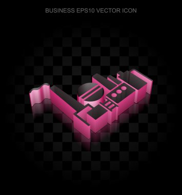 İş simgesi: Kağıttan yapılmış Crimson 3d Petrol Ve Gaz İndusry, şeffaf gölge, Eps 10 vektör.