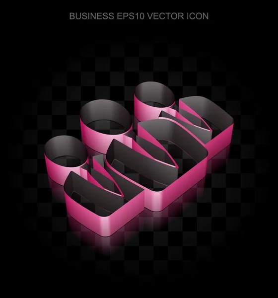 Icono de finanzas: Crimson 3d Business People de papel, sombra transparente, vector EPS 10 . — Vector de stock