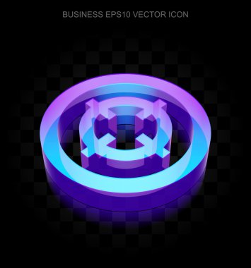 Finans simgesi: 3d neon parlayan hedef haline getirdi cam, Eps 10 vektör.