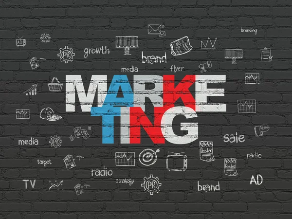 Marketingconcept: marketing op muur achtergrond — Stockfoto