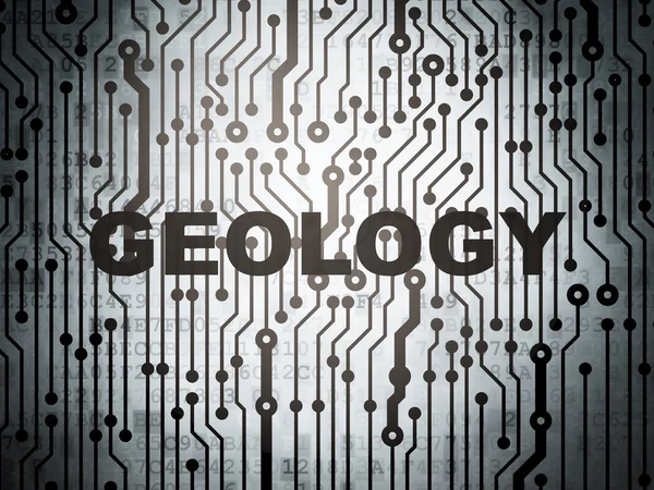 Concepto científico: placa de circuito con geología —  Fotos de Stock
