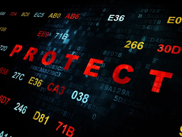 Protection concept: Protect on Digital background — Stok fotoğraf