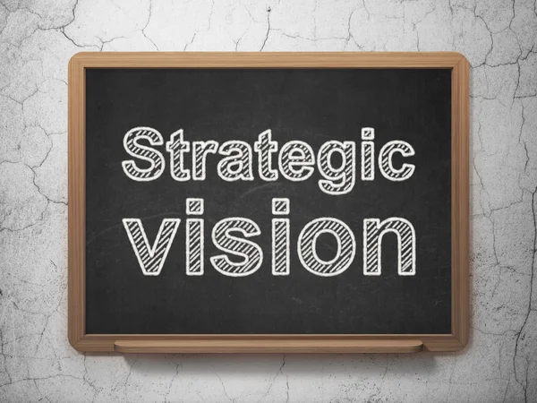 Finance koncept: strategisk Vision på svarta tavlan bakgrund — Stockfoto