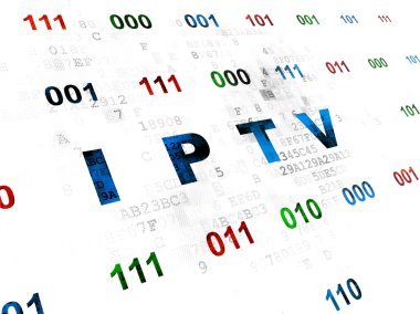 Web tasarım konsepti: IPTV dijital arka plan üzerinde