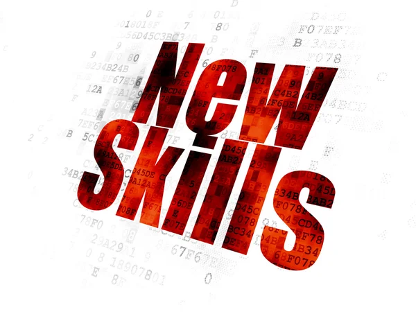 Studying concept: New Skills on Digital background — Stock Photo, Image