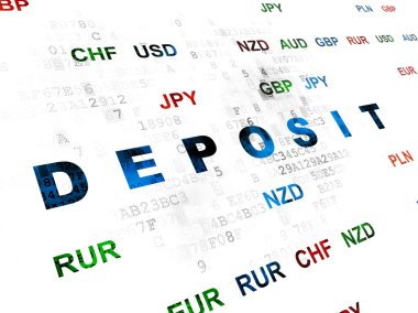Bankacılık kavramı: Dijital arka plan üzerinde mevduat