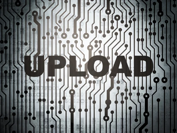 Web development concept: circuit board with Upload — Stockfoto