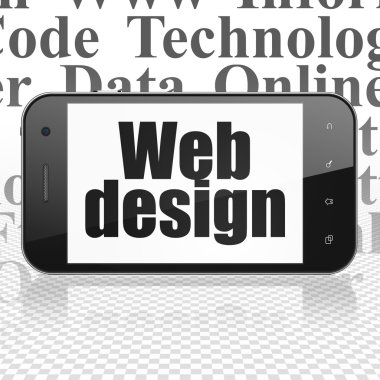 Web geliştirme konsepti: Web Tasarımı ekranlı akıllı telefon