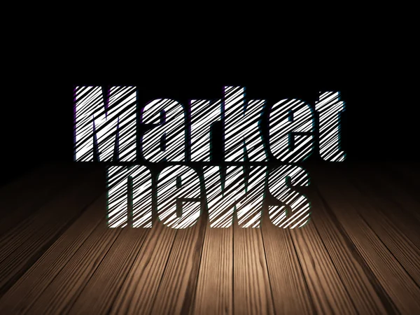 News concept: Market News in grunge dark room — Stock Photo, Image