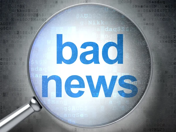 News concept: Bad News with optical glass — Stock Photo, Image