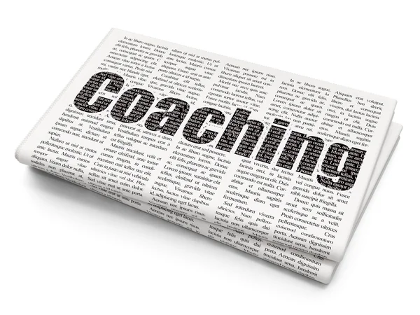 Studying concept: Coaching on Newspaper background — Stock Photo, Image