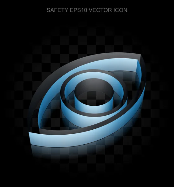 Icono de privacidad: Ojo azul 3d hecho de papel, sombra transparente, vector EPS 10 . — Vector de stock