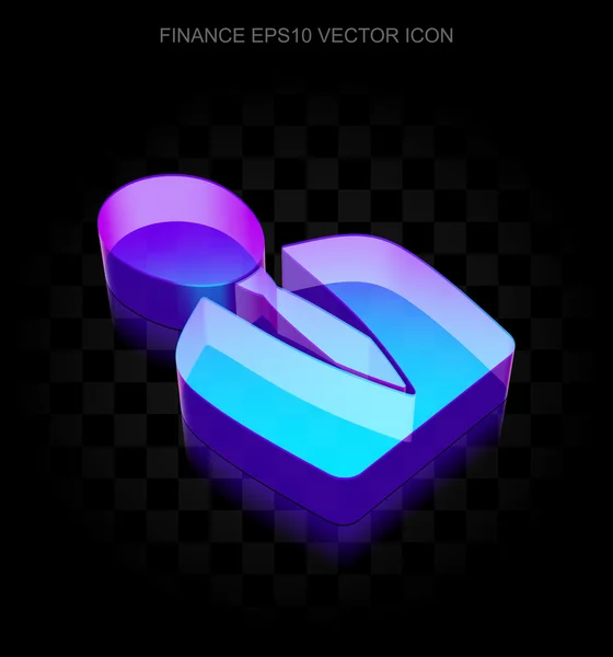 Icono de finanzas: 3D neón brillante hombre de negocios de vidrio, EPS 10 vector . — Vector de stock
