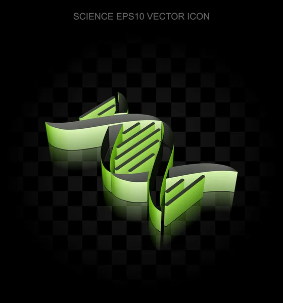 Наукова ікона: Зелена 3d ДНК з паперу, прозора тінь, вектор EPS 10 . — стоковий вектор