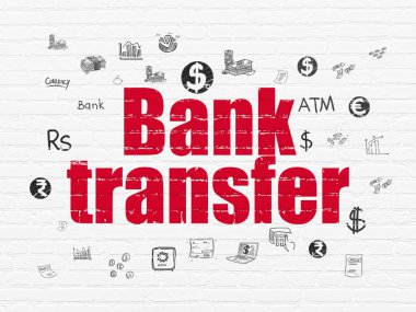 Bankacılık kavramı: duvar arka plan banka havalesi