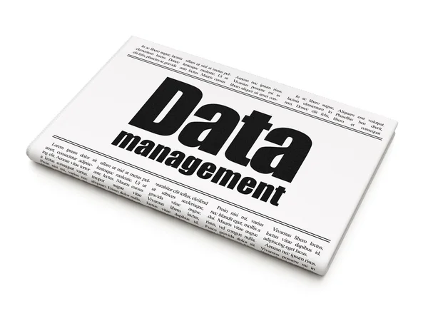 Data concept: newspaper headline Data Management — 图库照片