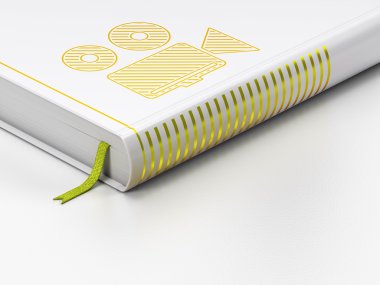 Turizm kavramı: kapalı kitap, beyaz arka kamera