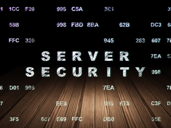 Концепция защиты: Server Security in grunge dark room — стоковое фото