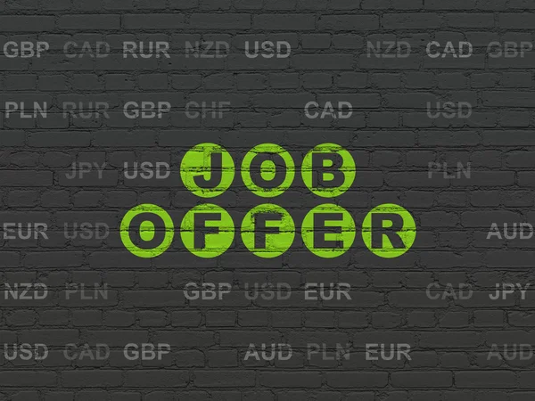Finance concept: Job Offer on wall background