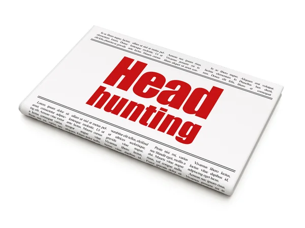 Finance concept: newspaper headline Head Hunting — Stock Photo, Image