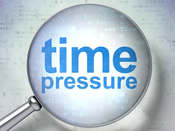 Time concept: Time Pressure with optical glass — Stock Photo, Image