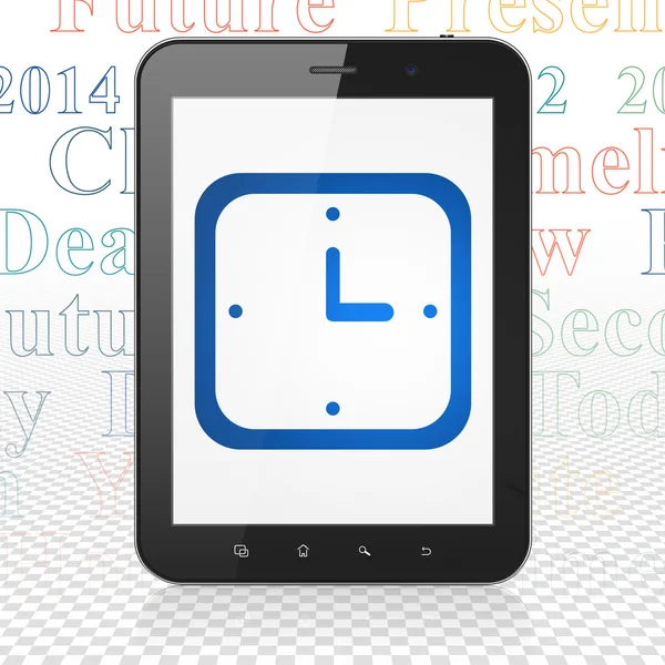 Timeline concept: Tablet Computer with Watch on display — Stockfoto