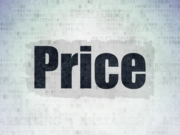 Marketingové koncepce: cena na digitální Data papírové pozadí — Stock fotografie