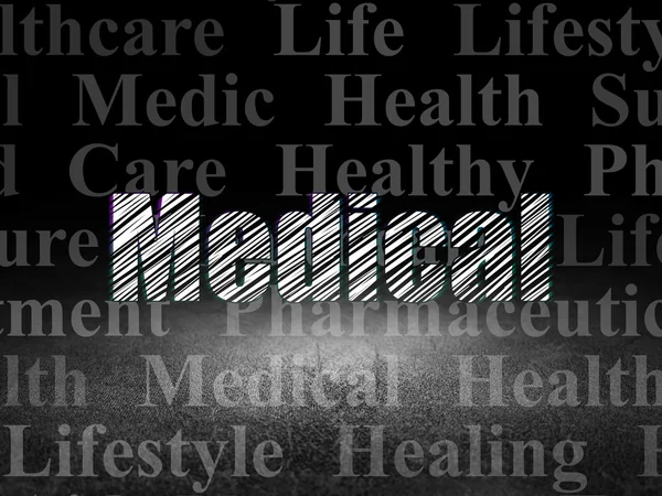 Gesundheitskonzept: Medizin im Grunge Dark Room — Stockfoto
