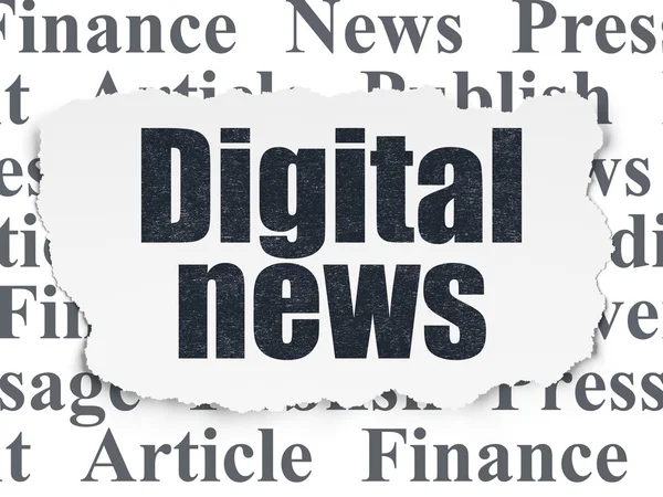 News concept: Digital News on Torn Paper background — Stock Photo, Image