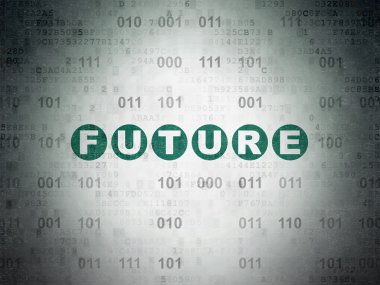 Zaman kavramı: dijital veri kağıt arka plan üzerinde gelecek