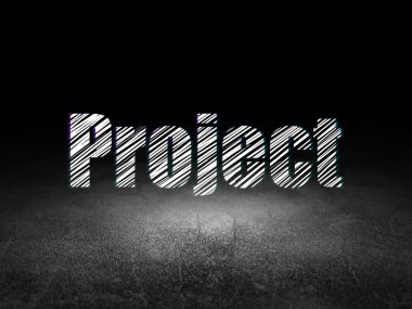 İş kavramı: Proje grunge karanlık odada