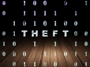 Koruma konsepti: Grunge karanlık odada hırsızlık