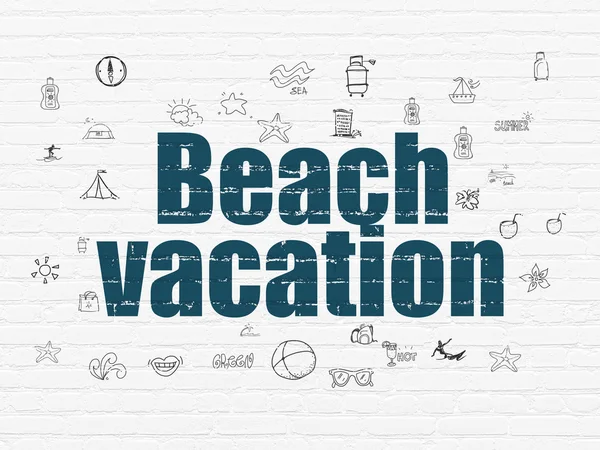 Tatil kavramı: duvar arka plan üzerinde Beach Tatil — Stok fotoğraf