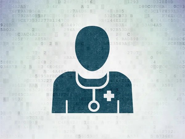 Sağlık kavramı: doktor dijital veri kağıt arka plan üzerinde — Stok fotoğraf