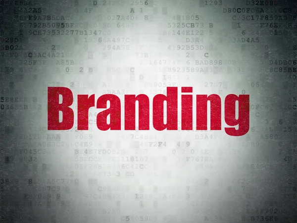 Concetto di marketing: branding su sfondo Digital Data Paper — Foto Stock