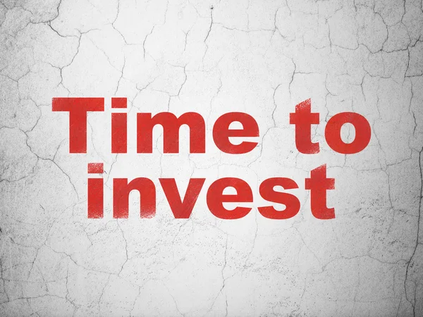 Tijd concept: tijd om te investeren op muur achtergrond — Stockfoto