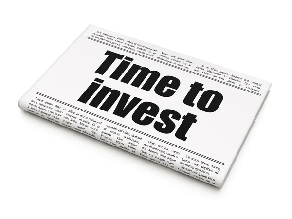 Conceito de linha do tempo: manchete do jornal Time To Invest — Fotografia de Stock