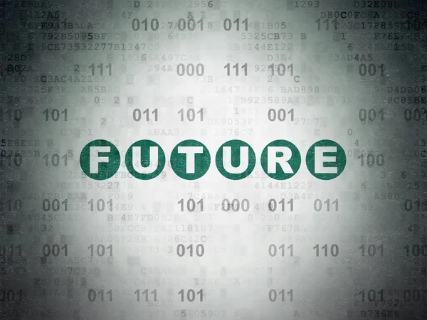 Zeitkonzept: Zukunft auf digitalem Datenpapier — Stockfoto