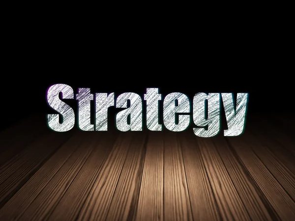 Business concept: Strategy in grunge dark room — Stock Photo, Image