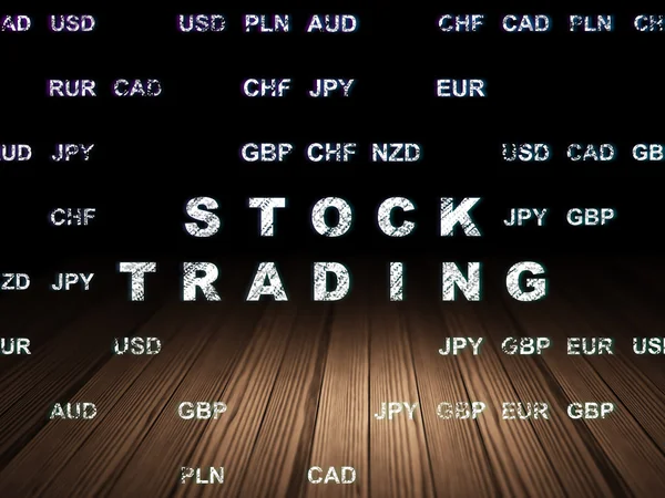 Conceito de negócio: Stock Trading no quarto escuro grunge — Fotografia de Stock