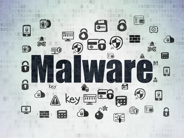 Conceito de privacidade: Malware on Digital Data Paper background — Fotografia de Stock