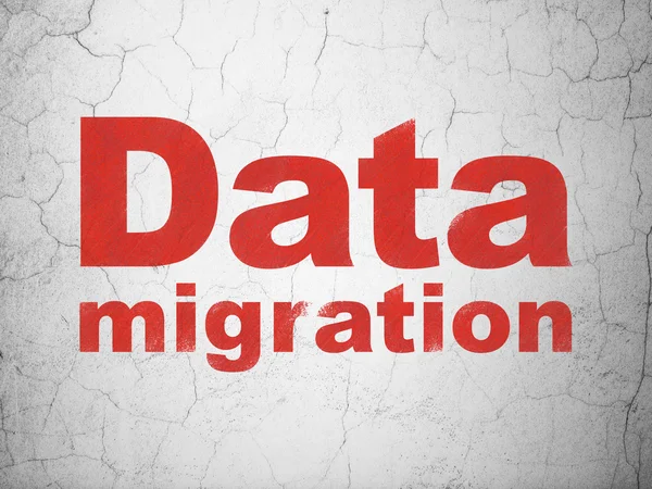 Concetto di informazione: migrazione dei dati sullo sfondo della parete — Foto Stock