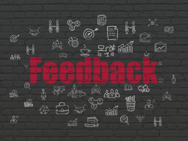 İş konsepti: Duvar arkaplanındaki geri bildirim