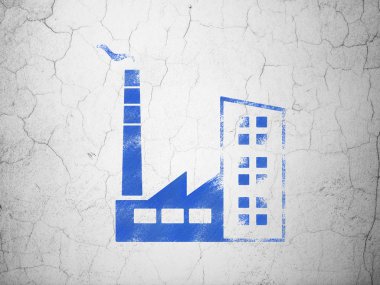 İş kavramı: sanayi bina duvar arka plan üzerinde