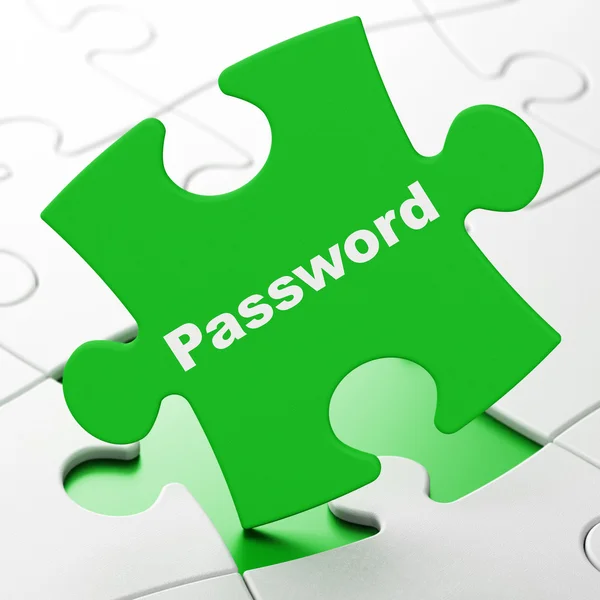 Concetto di sicurezza: password su sfondo puzzle — Foto Stock