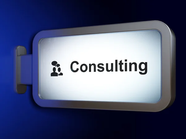 Bedrijfsconcept: Consulting en zakelijke bijeenkomst op Billboard achtergrond — Stockfoto