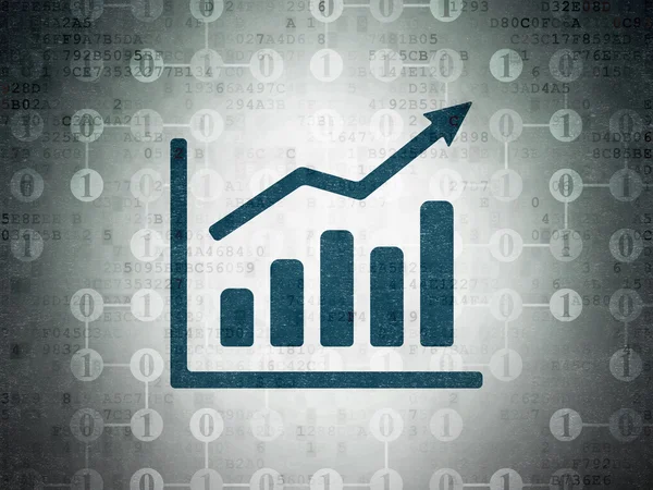 Finance concept: Growth Graph on Digital Data Paper background — Stock Photo, Image