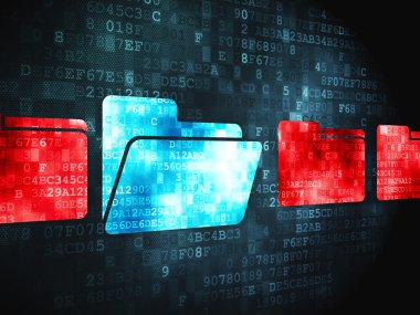 İş kavramı: dijital arka plan üzerinde klasör