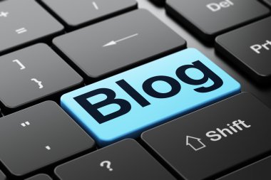 Web geliştirme kavramı: bilgisayar klavye arka plan üzerinde blog