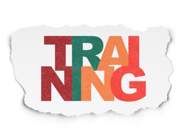 Learning concept: Training on Torn Paper background